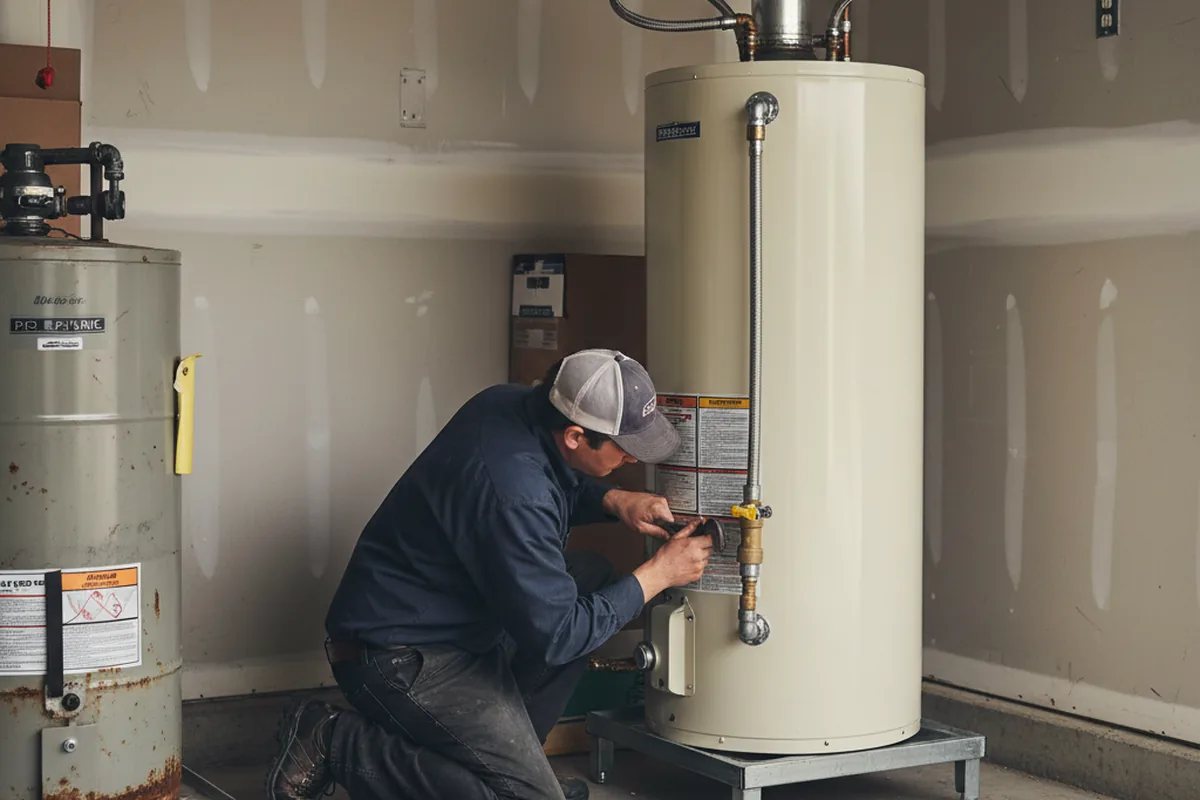 Water heater and shutoff valve replacement in Ocate