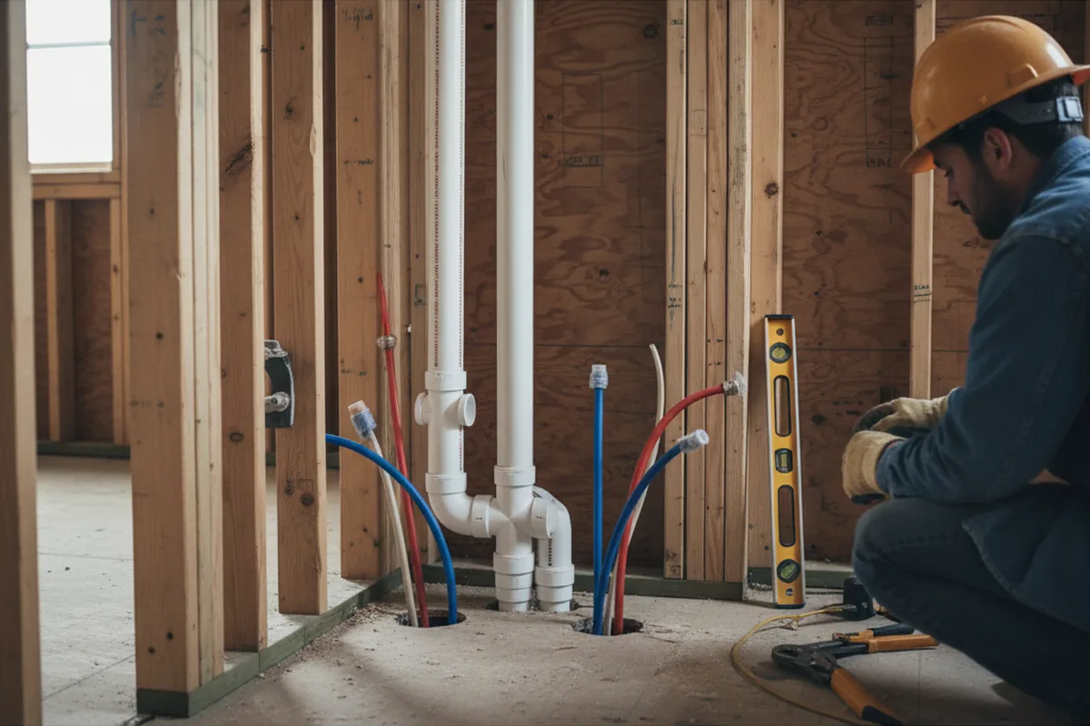 Drain and supply rough-in during Toilet Repair and Installation in Ocate